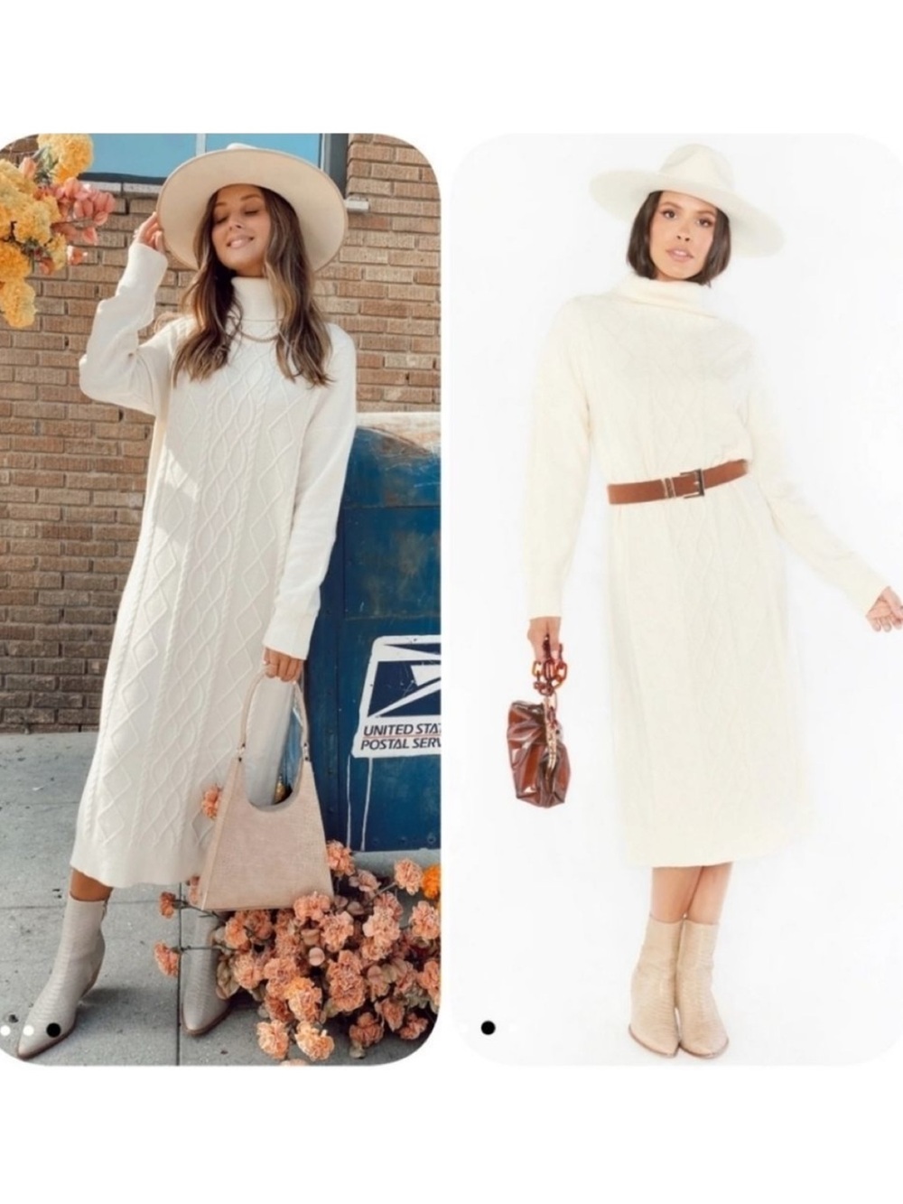NWT Show Me Your MuMu Montreal Cable-Knit Midi Dress M Cream